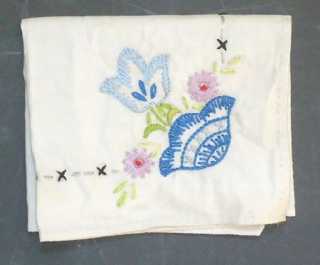 Embroidered Floral Handkerchief